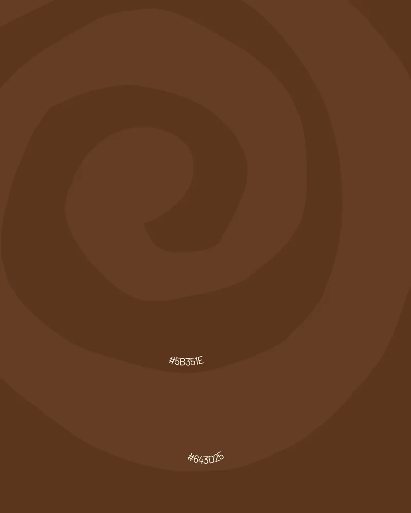 Spirale en deux bruns, avec leurs codes couleur