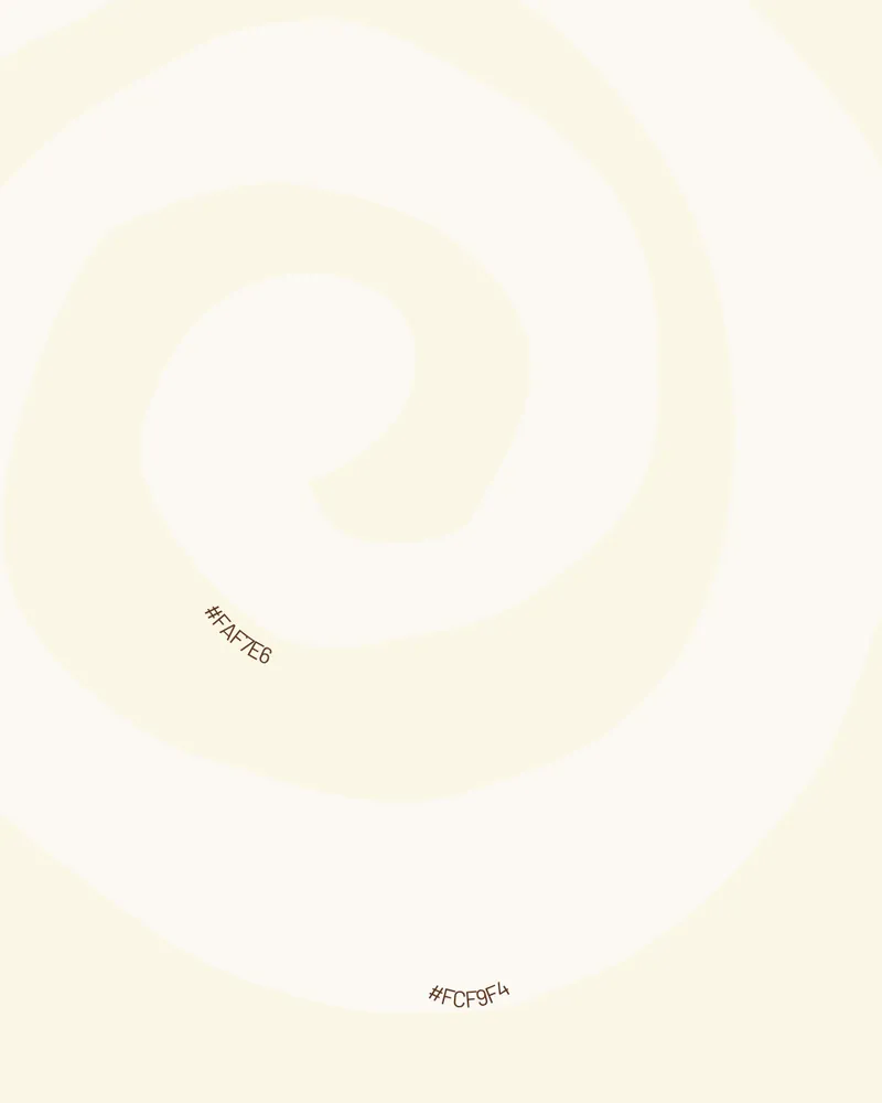 Spirale en deux crèmes, avec leurs codes couleur